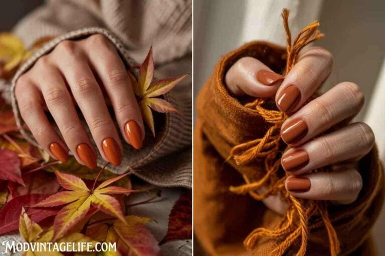 Shining Autumn Nails – Orange, Glitter, Gold, and Bronze Styles